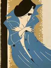 Belle Sérigraphie Du peintre Daniel SCHINTONE TOULOUSE 1980 Art Femme Asie