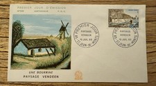 FDC 10/07 1965, 1 Enveloppe 1er Jour d’émission, Une Bourrine, Paysage Vendéen