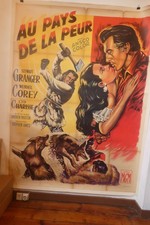  AU PAYS DE LA PEUR  Affiche Western Entoilé de 1952 Stewart Granger  120/160