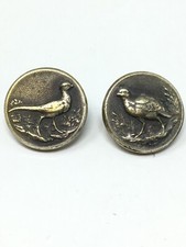 Paire Boutons de Chasse Vénerie Faisan XIX EMe button Hunting N2