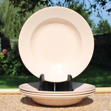 Ensemble de 4 assiettes creuses Digoin Sarreguemines coloris rose poudré