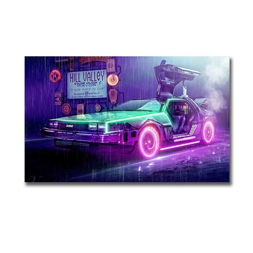 Toile tableaux delorean - ,