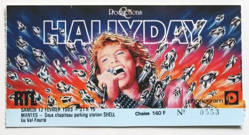 Johnny hallyday billet - hallyday, ticket