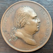 MÉDAILLE EN BRONZE LOUIS XVIII - NAISSANCE D'HENRI DUC DE BORDEAUX - 1820