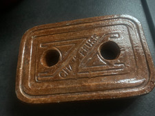 Ancienne brique chauffe lit en terre cuite vernissée  " Chauffeuse " 1930