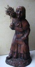 Santon en Résine Veille Femme au Fageau de Bois Hauteur 23 cm