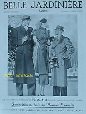 PUBLICITE BELLE JARDINIERE VETEMENT HOMME FEMME ENFANT PATIN A GLACE DE 1937 AD