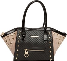 SAC A MAINS & BANDOULIERE LOLLIPOPS CUIR NOIR ET BEIGE NEUF