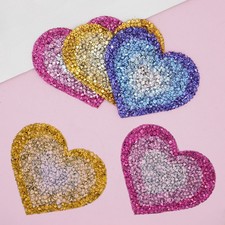 5pcs Strass Cœur Patchs