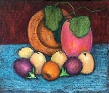Superbe grand pastel Nature morte circa 1978