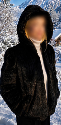 Blouson vison sauvage noir