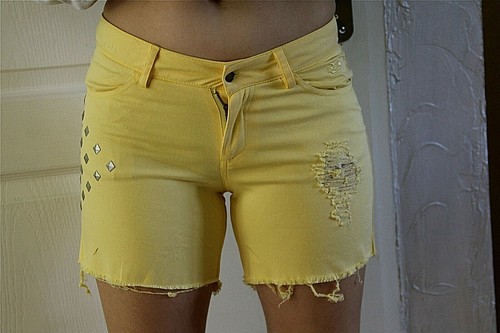 Short destroy jaune clous - destroy,