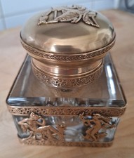 Encrier ancien en cristal et