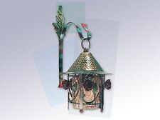 Lanterne Lampe Galvanisé Avec Chaîne Verre Et Fer Forgé Avec Rose Magnifique