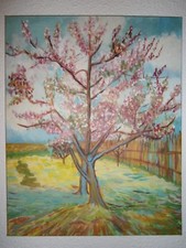  Vincent VAN GOGH Veritable reproduction Arbre fleuri 40 x50 cm Peinte à la main