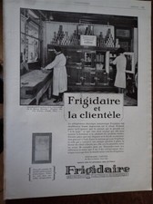 FRIGIDAIRE + RITZ + filtre adoucisseur PERMO publicité papier ILLUSTRATION 1928