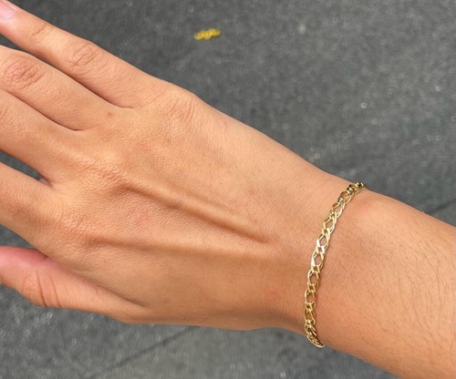 Bracelet gourmette jaune - bracelet,