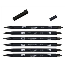 [ABT-N15-6] TOMBOW Lot de 6 Feutres Dessin Double Pointe ABT Dual Brush Pen N...