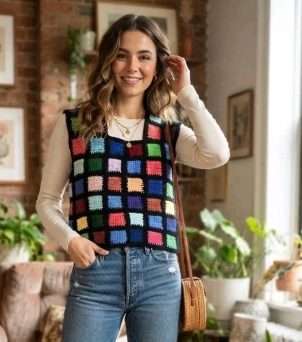Handmade crochet granny - granny, square
