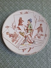ASSIETTE ANCIENNE CHASSEURS FAIENCE DE SARREGUEMINES  Chasse à l'ours
