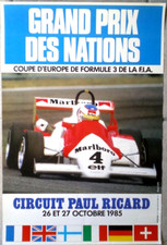 AFFICHE ANCIENNE GRAND PRIX DES NATIONS CIRCUIT PAUL RICARD 1985