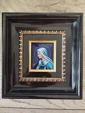  Tableau émaux de limoges Sur Cuivre signé Candelier Vierge 