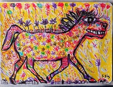 Tableau peinture cheval - peinture,