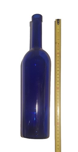 Bouteille vintage verre bleu - bouteille, vintage,