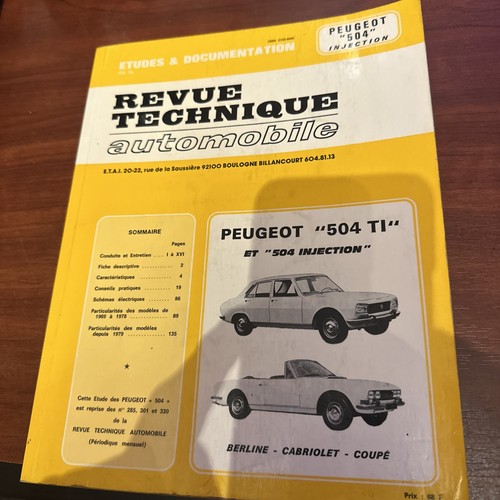 Revue technique peugeot 504 - revue,