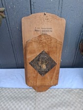 ancien carton publicitaire vide poche mural feuille de bois macaron art déco