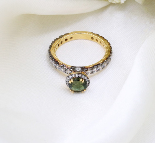 Vert naturel tourmaline bagues - naturel,