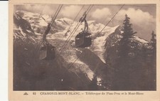 Carte postale ancienne CHAMONIX MONT-BLANC téléphérique télécabine plan-praz 62