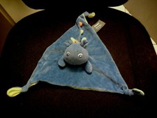 doudou plat dragon bleu vert