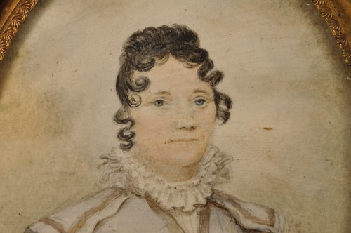 Portrait miniature ancien - portrait,