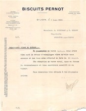 FACTURE  1923 BISCUITS PERNOT