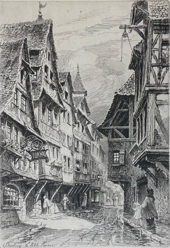 Gravure pointe séche de - à, la