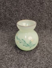 petit vase ancien Verre Opalin Décor Floral, Vase à Jacinthe 