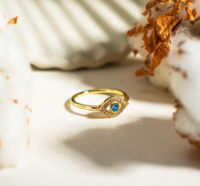 Bague émeraude mauvais œil