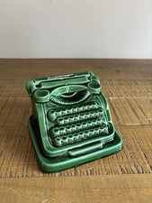 Ancienne Tirelire à Casser en Céramique Machine À Écrire Verte Made In France