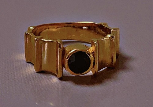 Superbe bague plaqué jais - or,