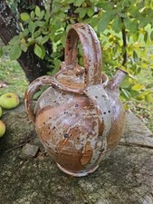 Cruche grès pyrite LA CHAPELLE DES POTS FRANCE gargoulette céramique vintage XXE