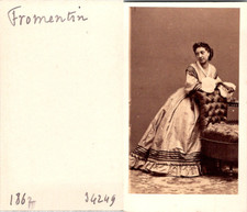 Actrice Théâtre, La comédienne Léontine Fromentin Vintage CDV albumen carte de v
