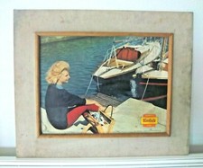 GRAND PANNEAU PUBLICITAIRE KODAK - FEMME / BORD DE MER / VOILIER 