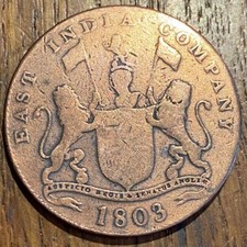 PIECE DE 20 CASH XX CASH 1803 EAST INDIA COMPANY (1037)