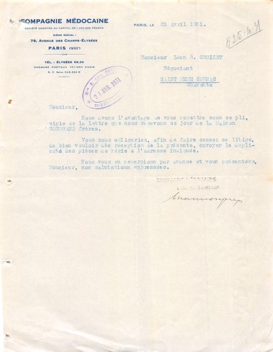 1931 compagnie medocaine - ,