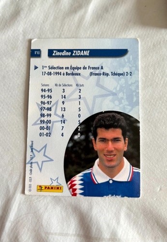 Carte panini zinedine zidane - carte,