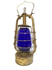 Ancienne Lampe Lanterne SIF 500 modèle Verre Bleu teinté dans la masse