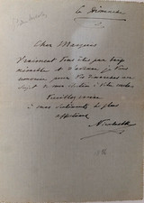 Grand Duc Nicolas Mikhaïlovitch de Russie (1859-1919). Carte signée de mars 1914