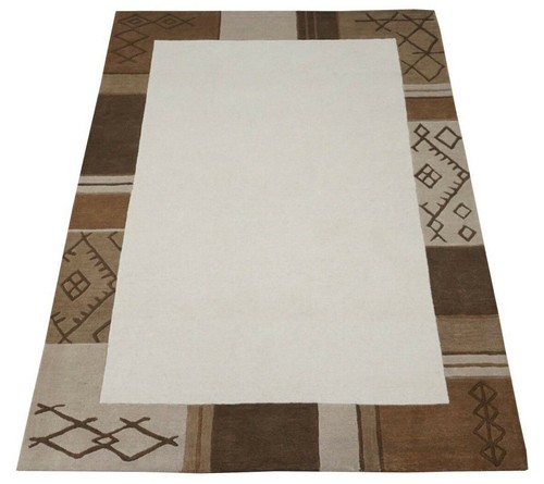 Tapis 100 laine beige marron - tapis, 100%