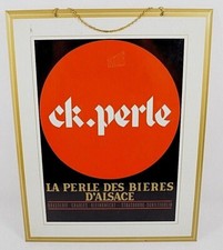 ANCIEN GLACOIDE PUBLICITAIRE BIERE CK PERLE LA PERLE DES BIERES D ALSACE 1950